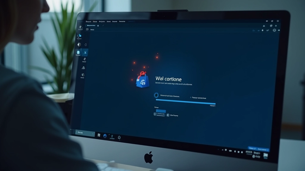 Pantalla de computadora con análisis de seguridad en progreso